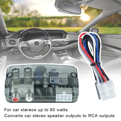 12V Car Radio RCA Cable Adapter High To Low VF Output Audio Stereo Converter Auto Speaker Level