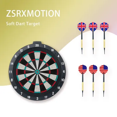 18-Inch Plastic Dart Board with 6 Beautiful Darts for Indoor and Outdoor Gaming Sports Safety