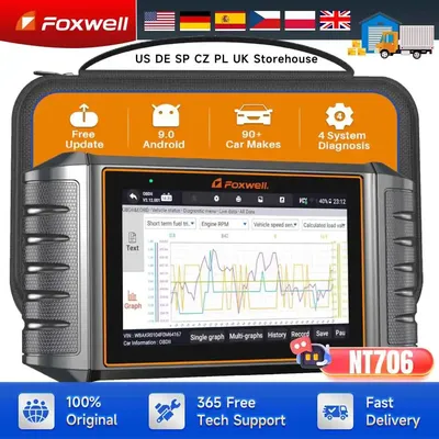 Foxwell NT706 OBD2 Code Reader Diagnostic Scan Tool Engine ABS SRS Transmission Battery Test Car