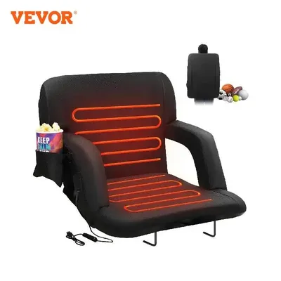 VEVOR Double Heated Stadium Seat with Back Support 3 Level Heating Wide Bleacher Seat Folding