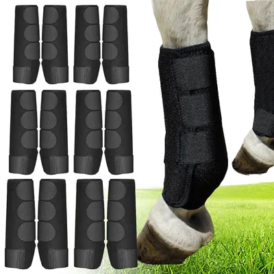 2pcs/set Horse Leg Wraps Shock Absorbing Horse Leg Protectors Adjustable Front Hind Legs Guard