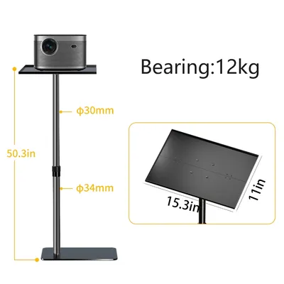 Floor Projector Support Stand Metal Holder Multi-angle Adjustable 360 ° Rotating Projector Bracket