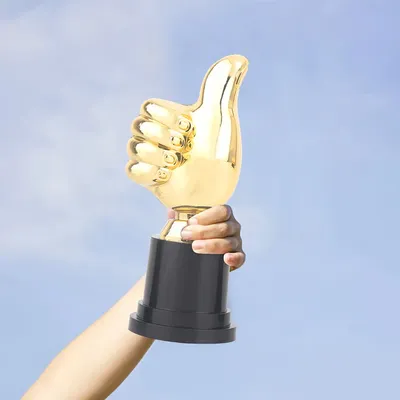 Thumbs Up Trophy Thumbs Trophy Encouragement Mini Victory Trophies Award Prizes 5in High for Home