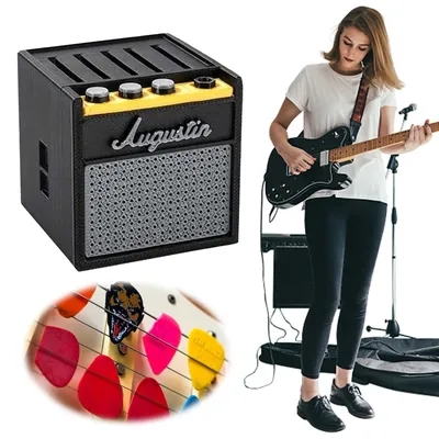 Plectrum Holder 3D Printed Amp Speaker Guitar Pick Holder Box Organizer Storage Case for Bass