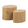 Chêne Sauvage Chêne Sauvage Chêne Sauvage Rico Table Basse Lot De 2, H: 40 X L: 33 X P: 48 Cm, Chêne Sauvage, Bois, 2 Pc