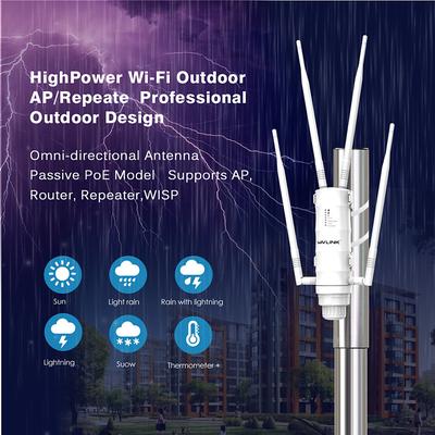 Outdoor Router Dual Band High Power Wireless AP/ Range Extender Router with PoE and High Gain Antennas US/EU Plag