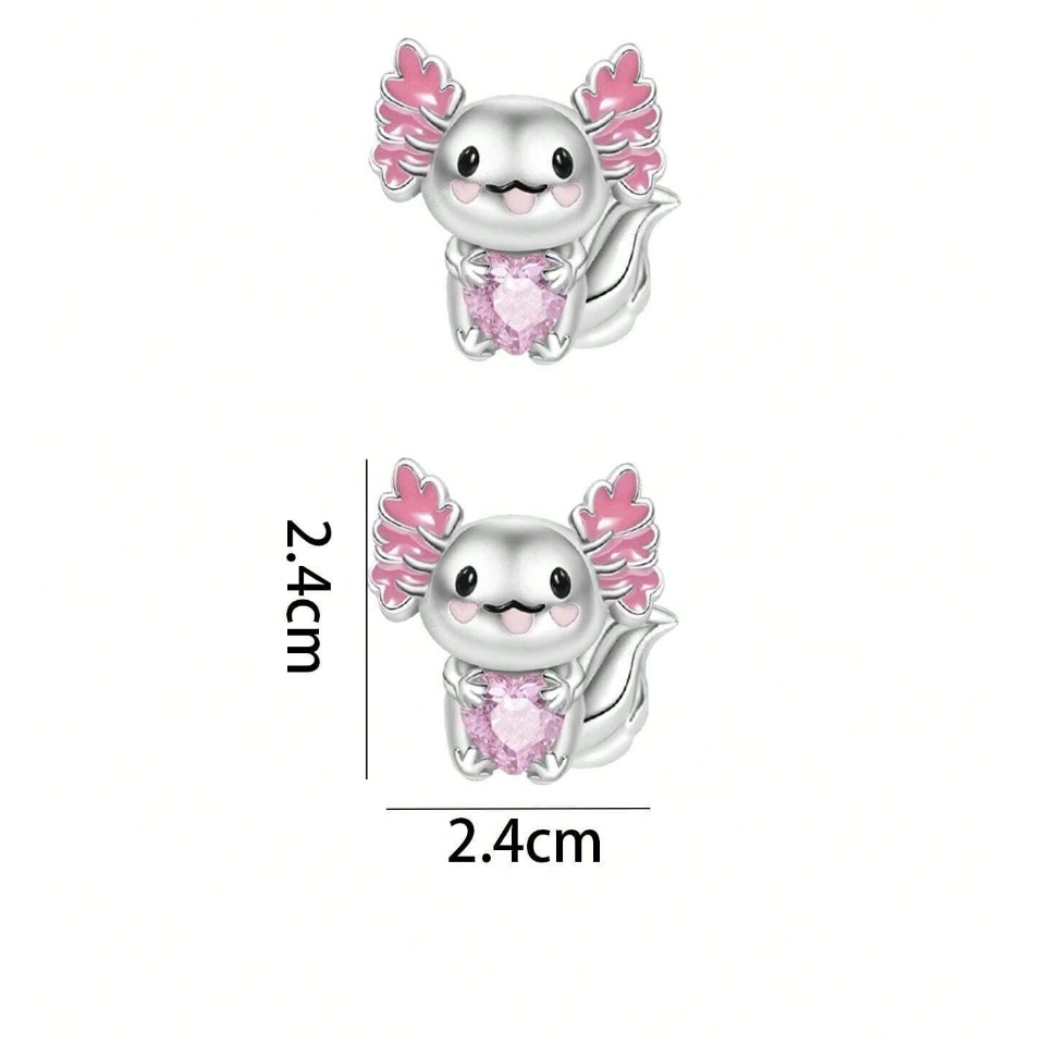 Disney Jewelry | Charm-For Bracelet-Stitch, Pink Animal Silver Tone Charm/Pendent Bracelet | Color: Pink/Silver | Size: Os