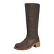 𝗥ed Glitter Shoes for Women Calf Boots Knee High Boots High Heeled Long Boots 𝗖hunky Platform Boots (Coffee, 6)