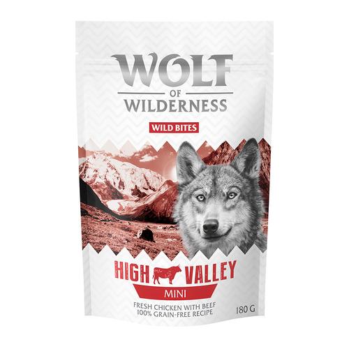 3x180g Wild Bites MINI High Valley Rind & Huhn Wolf of Wilderness Hundesnack