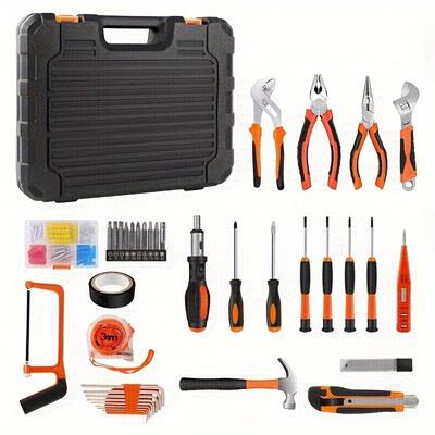 TEMU 102pcs Professional Tool Set With Storage Case - Complete Household And Garden Maintenance Kit, Includes Screwdrivers, , Pliers, And More - For Easy Carrying