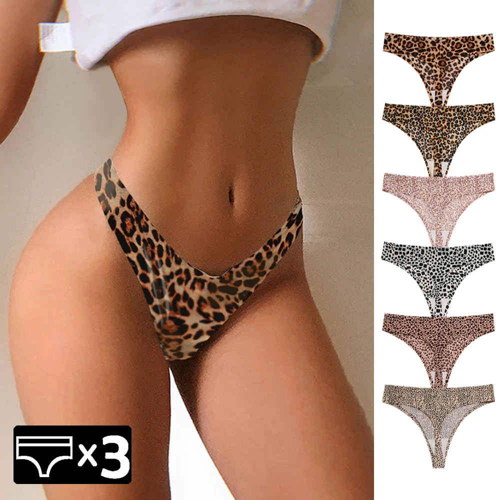 WarmSteps 3 Teile/satz Damen Leopard Tangas Nahtlose Höschen für Frau G Strings Weibliche Tangas Dessous Intime Tangas Hot Pantys Image