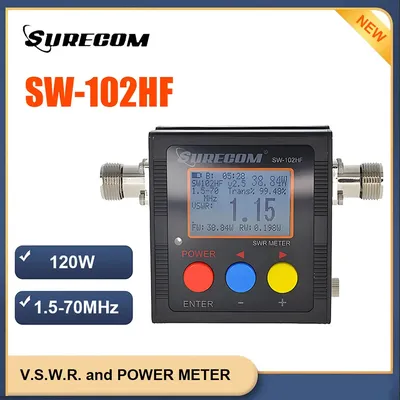 New Surecom SW-102HF Digital Wave Power Test Meter HF Walkie Talkie 1.5-70MHz 120W For CB Radio HF Transceiver Car Antenna