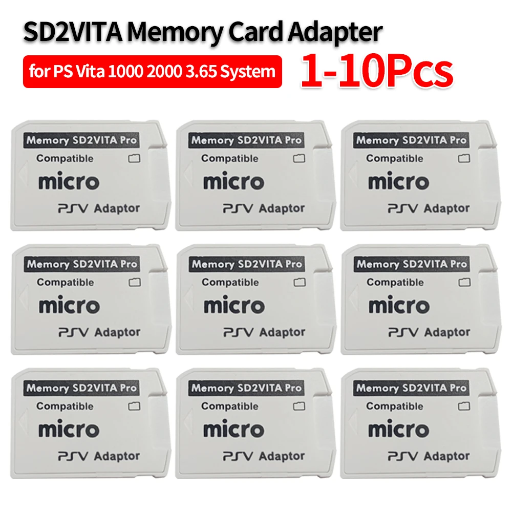 1-10Pcs SD2VITA 6.0 Memory Card Adapter for PlayStation PS Vita Henkaku 3.65 Micro-Secure Digital Memory Card Holder Game Parts
