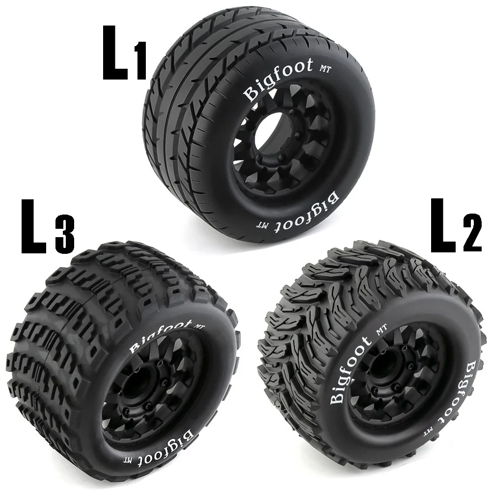 2PCS Bigfoot Reifen Räder 12mm 14mm Hub Hex für 1/10 RC Buggy Monster Truck Auto HPI HSP Traxxas Racing Auto Upgrade Zubehör Image