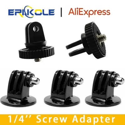 Action Camera Accessories Kit for Gopro Hero 12 1/4'' Screw Converter Tripod Adapter Mount for Insta360 DJI Osmo Action Camera