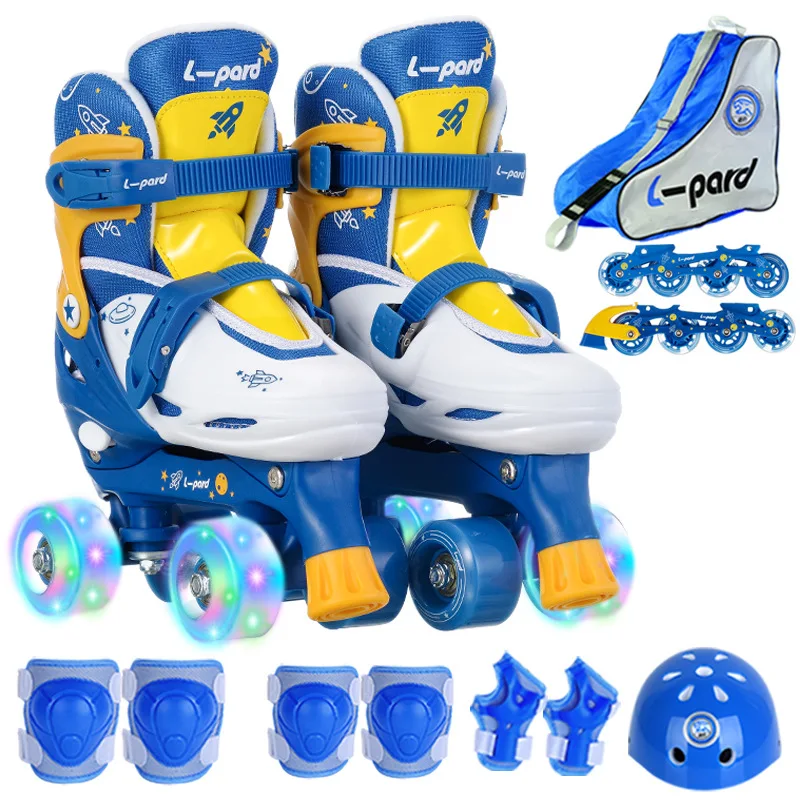Kinder Inline Rollschuhs chuhe Set Outdoor Skating 4-Rad Sport Anfänger 2 in 1 Skates Turnschuhe Jungen Mädchen Unisex Flash Schuhe