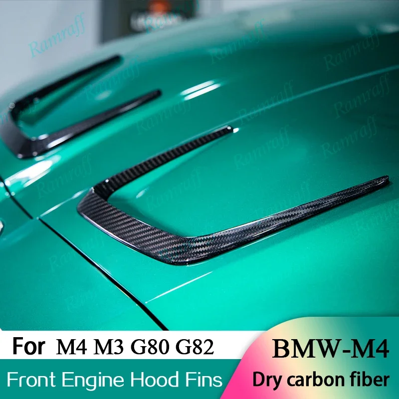 Für BMW M4 M3 G80 G82 Dry Carbon Fiber Auto Seite Fender Splitter Trim Motorhaube Flossen Frontschürze Lip Spoiler Wind Messer Image