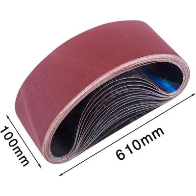 Schleifbänder 100 x 610 mm (15 Stück) ,Schleifband Set je 3 x Korn 80/120/150/240/400 für Image