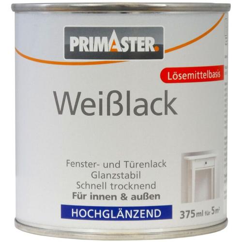 Weißlack 375ml Weiß Hochglänzend Wetterbeständig Holz & Metall - Primaster