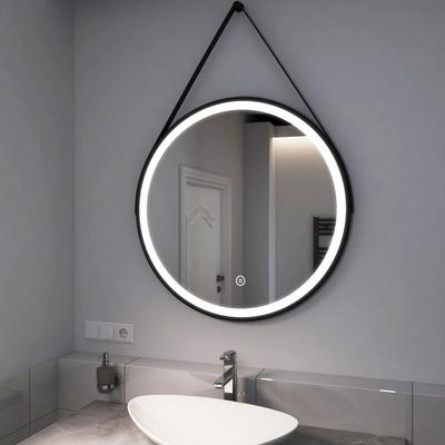 Emke - Runder Badspiegel mit Beleuchtung ф80cm led Wandspiegel mit Touch-Schalter, Kaltweißes Licht Image