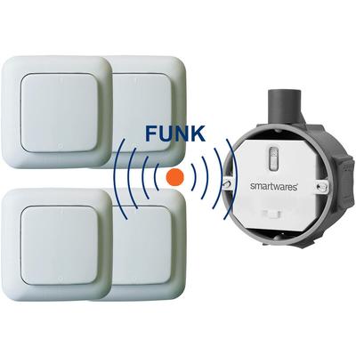 Smartwares - SmartHome Funk Schalter Set - Funk-Einbauschalter + 4 x Funk-Wandschalter Taster Image