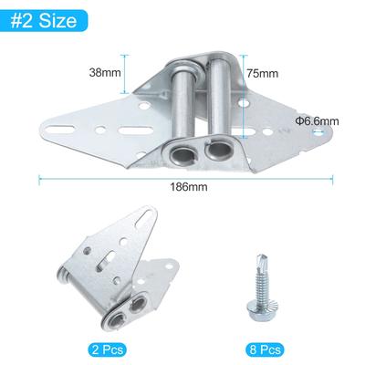 2 Set Garage Door Hinge, 14 Gauge Steel Galvanized Finish with Screws