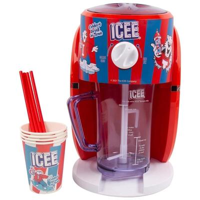 ICEE Snow Cone Machine Slushie Ice Shaving Machine, Includes Cups, Straws & Syrup - Multi