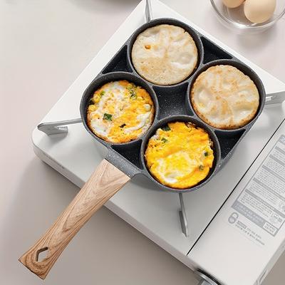 TEMU Egg Pan, 4 Cup Egg Pans Nonstick, Pan, Aluminum Pan, Frying Pan, Cooker Suitable For Gas & Induction Cookware.