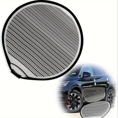 TEMU Flexible Car Dent Detector Board - Circular Striped Reflector Panel For Scratch & Hail Damage Repair, Foldable Design Image