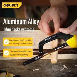 Deli fait à la main petite scie à métaux ménage bricolage petite lame de scie à main fer Mini scie arc support à main travail du bois support en acier