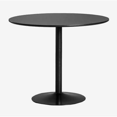 Runder Esstisch aus mdf und Metall Yvetta Schwarz Ø90 cm - Sklum Image