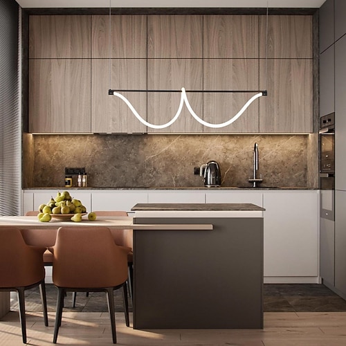 Schlanke, lineare Pendelleuchte aus Metall mit langen Röhren, Hängelampen mit Silikonschlauchschirm, LED-Pendelleuchte, schwarze Flöten-Tropfenlampen, 110–240V Image