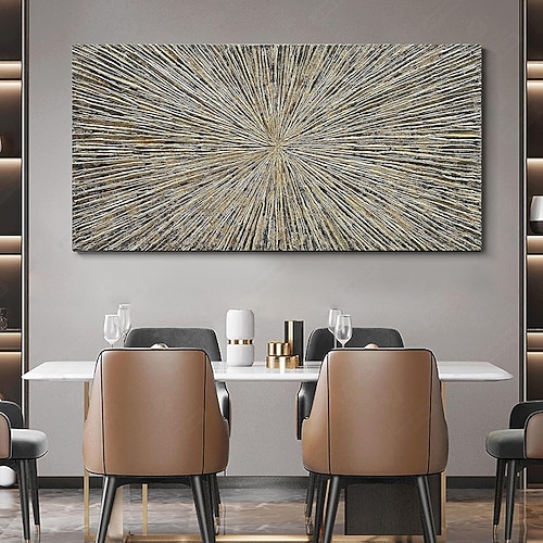 handgefertigtes Ölgemälde auf Leinwand, Wandkunst, Dekoration, moderne abstrakte Textur, goldener Glanz, Wohnzimmer-Sofa-Hintergrund für Heimdekoration, gerolltes, rahmenloses, ungedehntes Gemälde Image