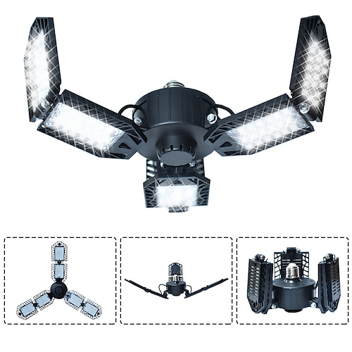 LED-Garagenbeleuchtung, Glühbirne, 6/8/10 Panels, 200 W, 20000 lm, 6500 K, LED-Ladenleuchte mit verformbaren Panels, Keller, Scheune, Garage, Deckenleuchten Image
