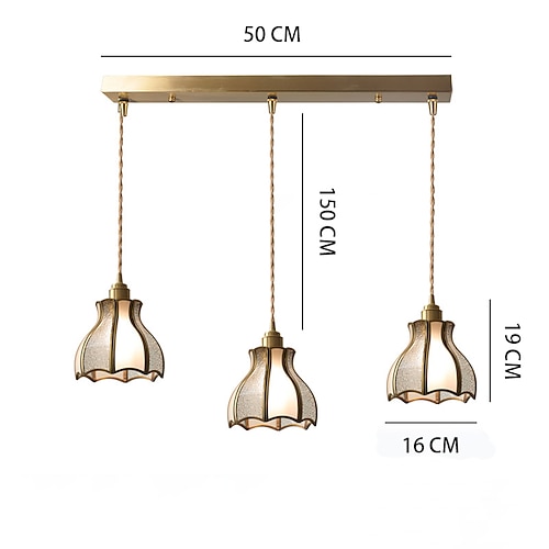 Pendelleuchten Amerikanische Vintage-Pendellampe aus Messing mit gespleißtem Glasschirm Europäische einfache 6,3-Zoll-Hängelampe aus Messing und Glas 85-265V Image