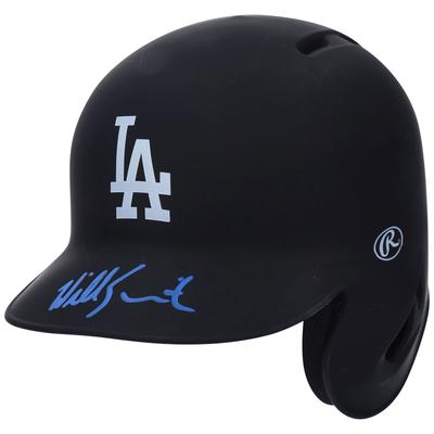 Signierter Mini-Batting-Helm von Will Smith, Los Angeles Dodgers, schwarz-matt Image