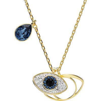 Kette mit Anhänger SWAROVSKI "Symbolica Böser Blick magisches Auge, 5172560, 5692178", blau (gelbgoldfarben, metallfarbe