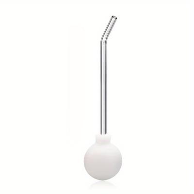 TEMU 15/90 Degrees Long Glass Tube Tonsil Stone Remover Tool Suction Ball Manual Style Cleaning Mouth Care Tool Freshens Breath