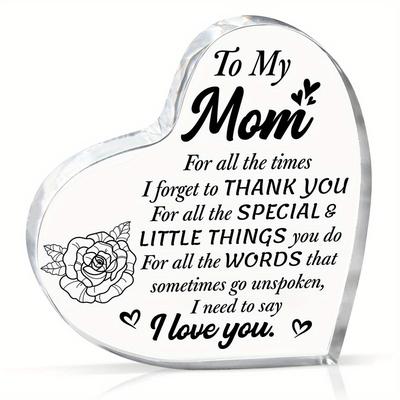 TEMU Heart Crystal Paperweight - Perfect Birthday, Mother's Day & Christmas Gift From Daughter Or Son