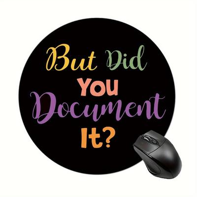 TEMU 'did You It?' Round Mouse Pad - 7.8" X 7.8", , Desk , For Colleagues &