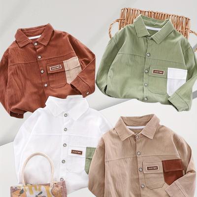 TEMU 4 Pieces Autumn Winter 2024 New Children's Clothing Boys Fashion Lapel Shirt Casual Comfortable Long-sleeved Shirt Coat Is For Children