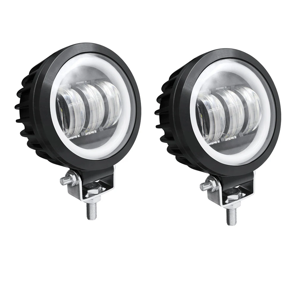 Faretto per moto da 5 pollici LED Dirt Bike faro da lavoro faretti quadrati esterni CSL88 12V 24V Led Angel Eyes luci di guida