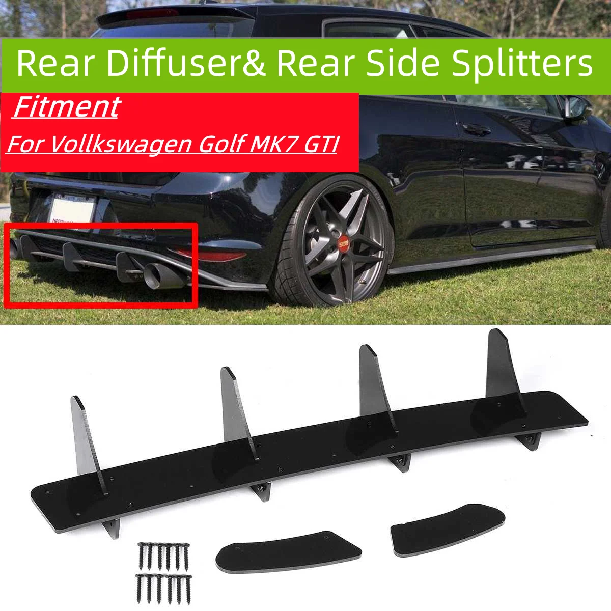 Di alta Qualità Auto Paraurti Posteriore Diffusore Lato Posteriore Splitter Spoiler Labbro per Volkswagen per Golf MK7 GTI MK 7.5 R MK7 R MK6 R
