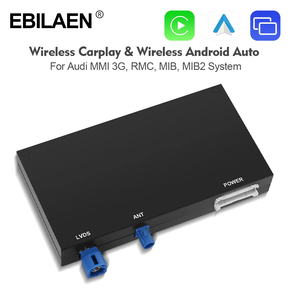 Wireless Apple CarPlay per Audi A1 A3 A4 A5 A6 A7 A8 Q2 Q3 Q5 Q7 S4 S5 MMI MIB RMC Android Auto Modulo Specchio Telecamera di retromarcia