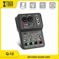 XTUGA Q-12 Interfaccia audio professionale portatile a due canali Scheda audio Interfaccia USB per la registrazione di chitarra Spettacoli dal vivo