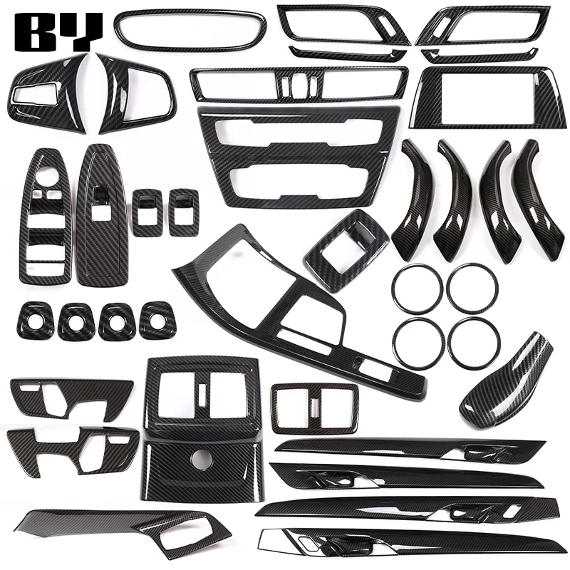 Per BMW X1 X2 F47 F48 2016-2022 ABS in fibra di carbonio interni cruscotto Console cambio pannello decorazione copertura accessori auto