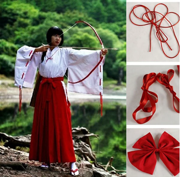 Anime Inuyasha Kikyo-lattich-perücke Kimono Cosplay Uniform Kleid Frauen Halloween Kostüme Volle Set Größe S M L XL Inuyasha Kikyo-lattich-perücke Kostüm