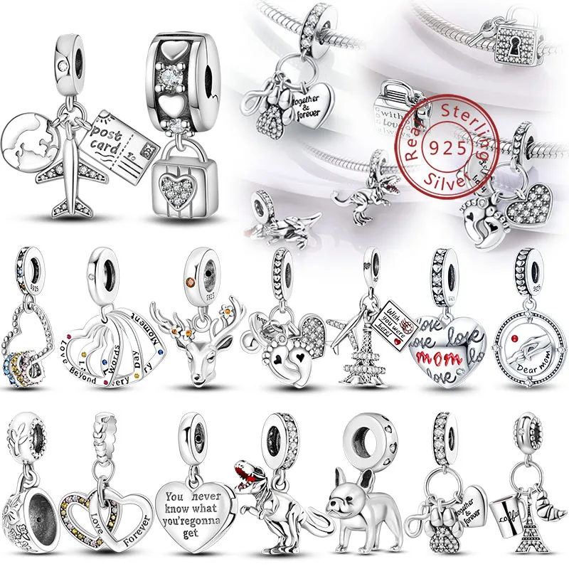 Eiffelturm, niedliche Haustiermusik, ultimative Einfachheit, 925er Silber, Themen-Charms, Perlen, passend für 3 mm Original-Armbänder, DIY-Edelschmuckherstellung Image