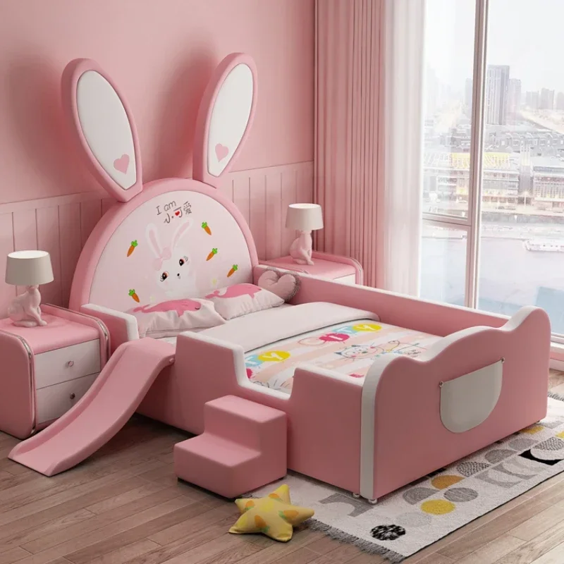 Ästhetische süße Mädchen Bettgestelle Rahmen Kinder moderne Königin Holz Prinzessin Kinder Bett platzsparend Letto Matrimoniale Zimmermöbel