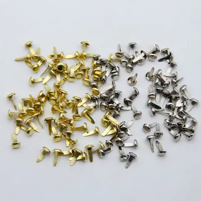 100 stücke 8*14/16mm Einfarbig Metall Mini Brads Für DIY Verschönerung Decor Scrapbooking Verschluss